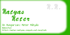 matyas meter business card